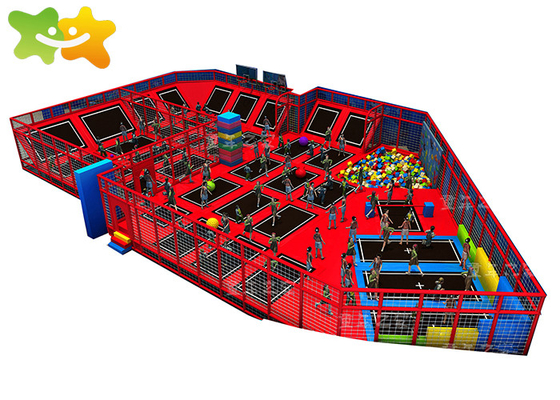 Foam Pit Balita Trampolin Luar Ruangan, Peralatan Trampolin Komersial Warna Disesuaikan