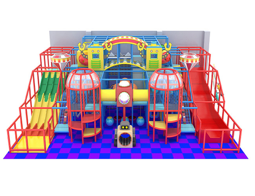 Big Slide Indoor Playground Bahan Baja Galvanis Dengan Fiberglass Slide