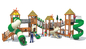 Double Lane Slide Kids Plastic Playground Equipment AntiUV Untuk Taman Hiburan