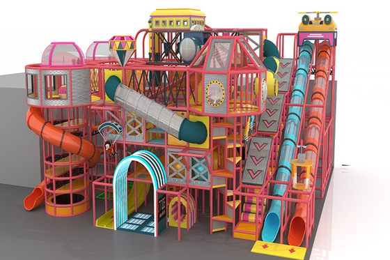 Giant Slides Kids Indoor Playground Equipment Tahan Api Tinggi 8m
