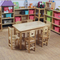 Meja Perabot Kelas TK Kayu Dengan Tepi Bulat Keselamatan