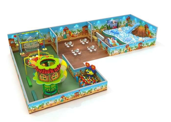 Komersial Soft Play Indoor Equipment Playground Ball Pool Dengan Rintangan