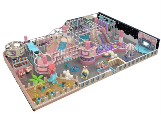 Anak-anak Bermain Game Soft Play Area Equipment Big Playland With Ball Blaster