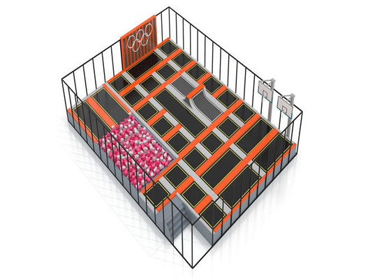 Indoor Jump Zone Trampolin Ruang Disesuaikan Dengan Lubang Busa Besar